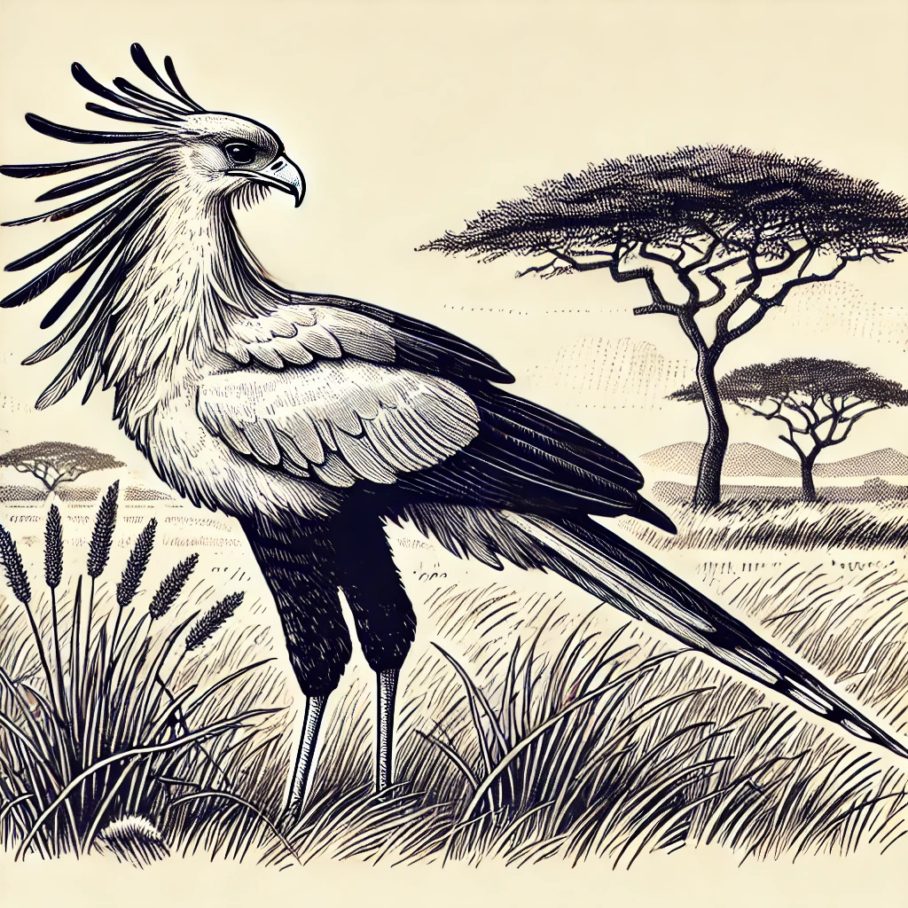 Burung Sekretaris: Keanggunan Predator di Savana