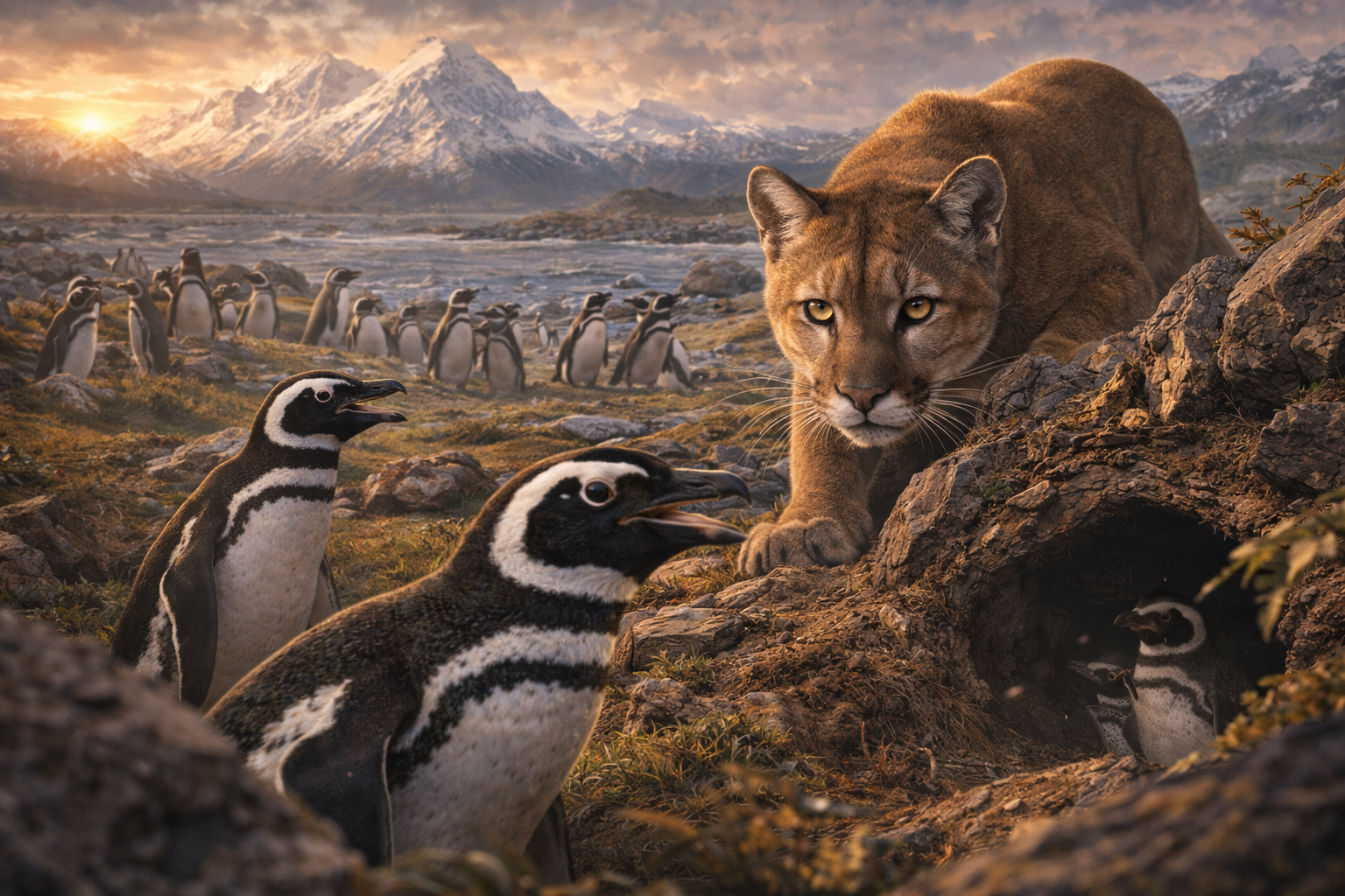 Populasi Puma di Patagonia Meningkat dan Mengincar Penguin