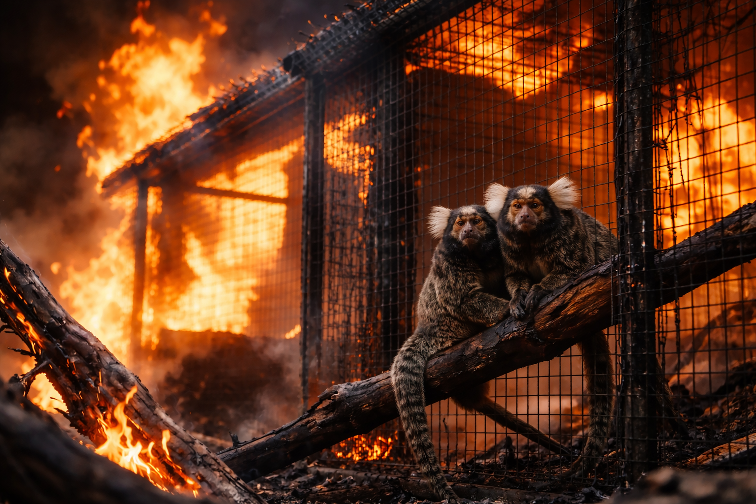 Kebakaran di Sanctuary Hewan Essex