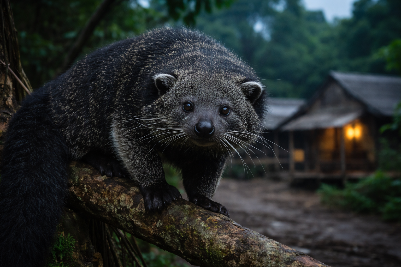 Binturong Langka Muncul di Permukiman Kalimantan