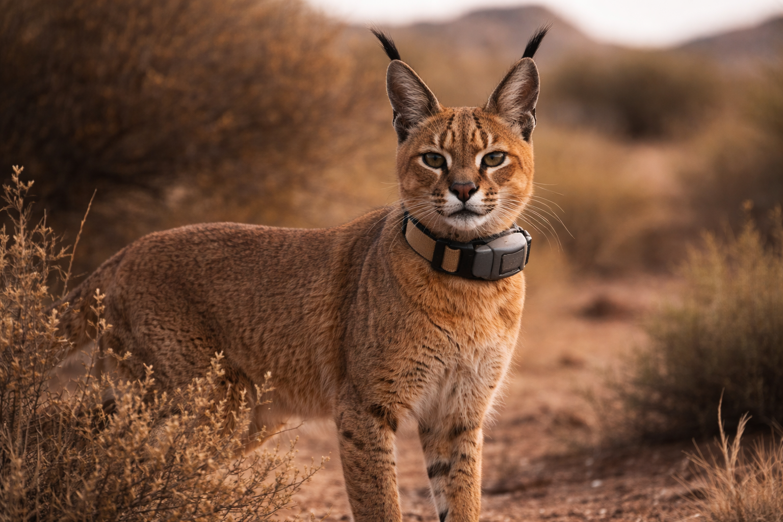 Kucing Caracal Langka Dipasangi Radio Collar Pertama di India