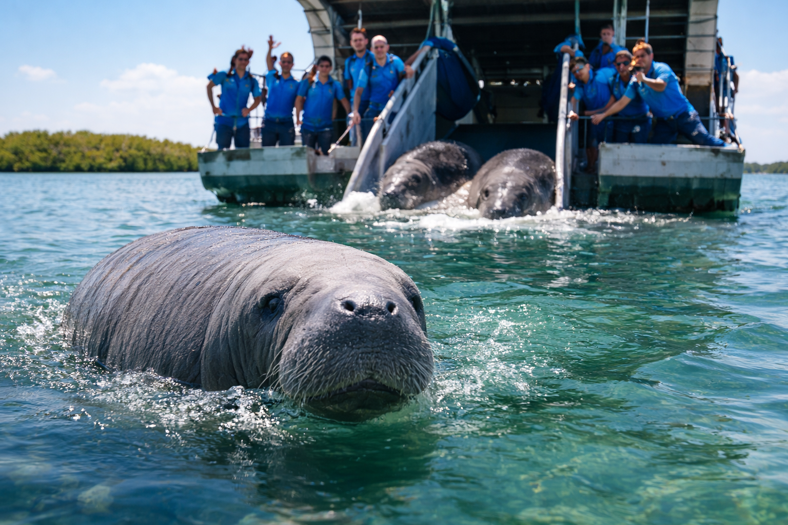Zoo di Florida Lepaskan Manatee Kembali ke Alam